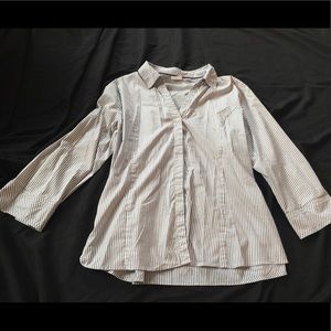 EUC Navy and White Button Down